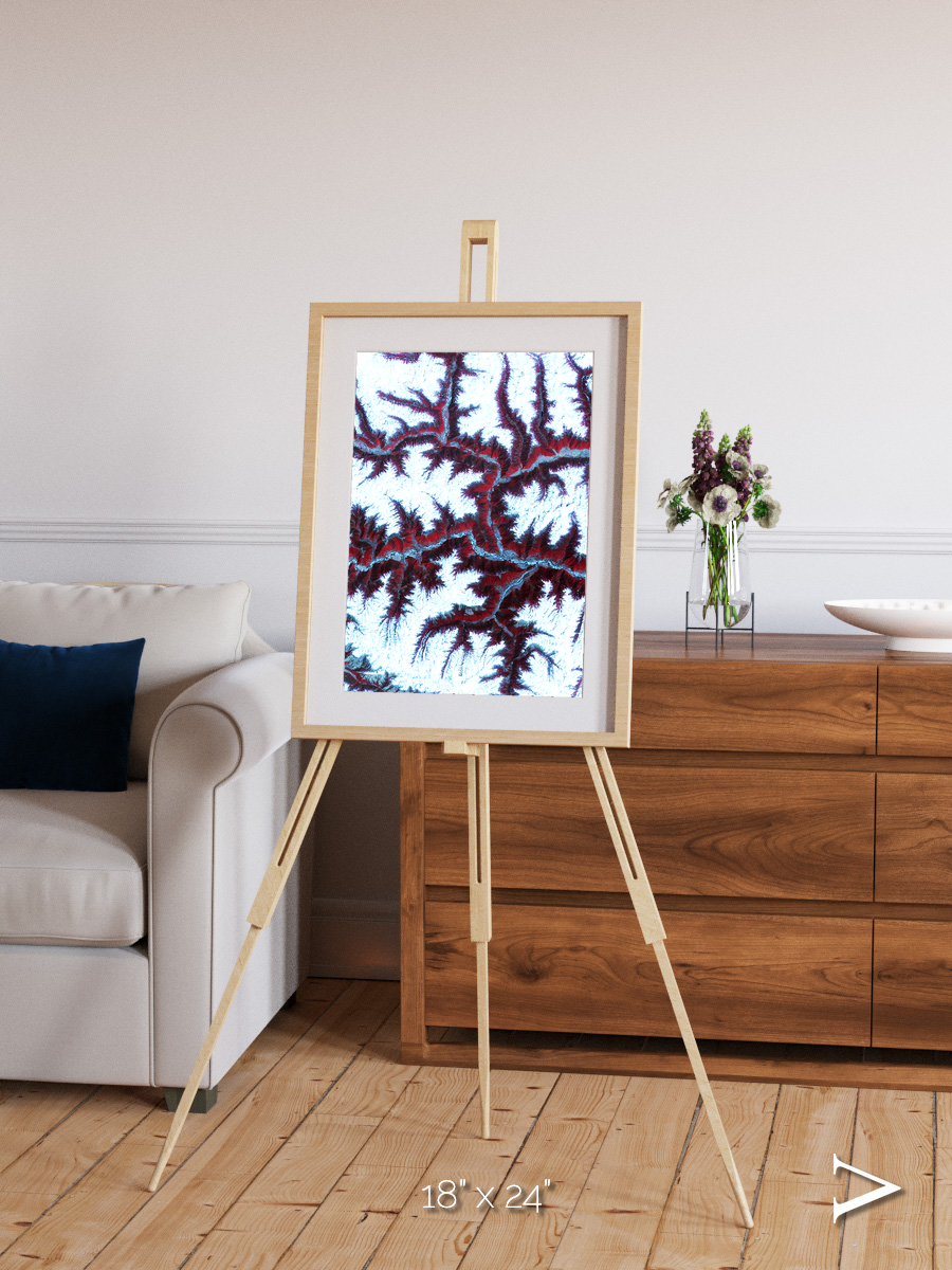 Ribbon River, Himalayas Framed & Mounted Print