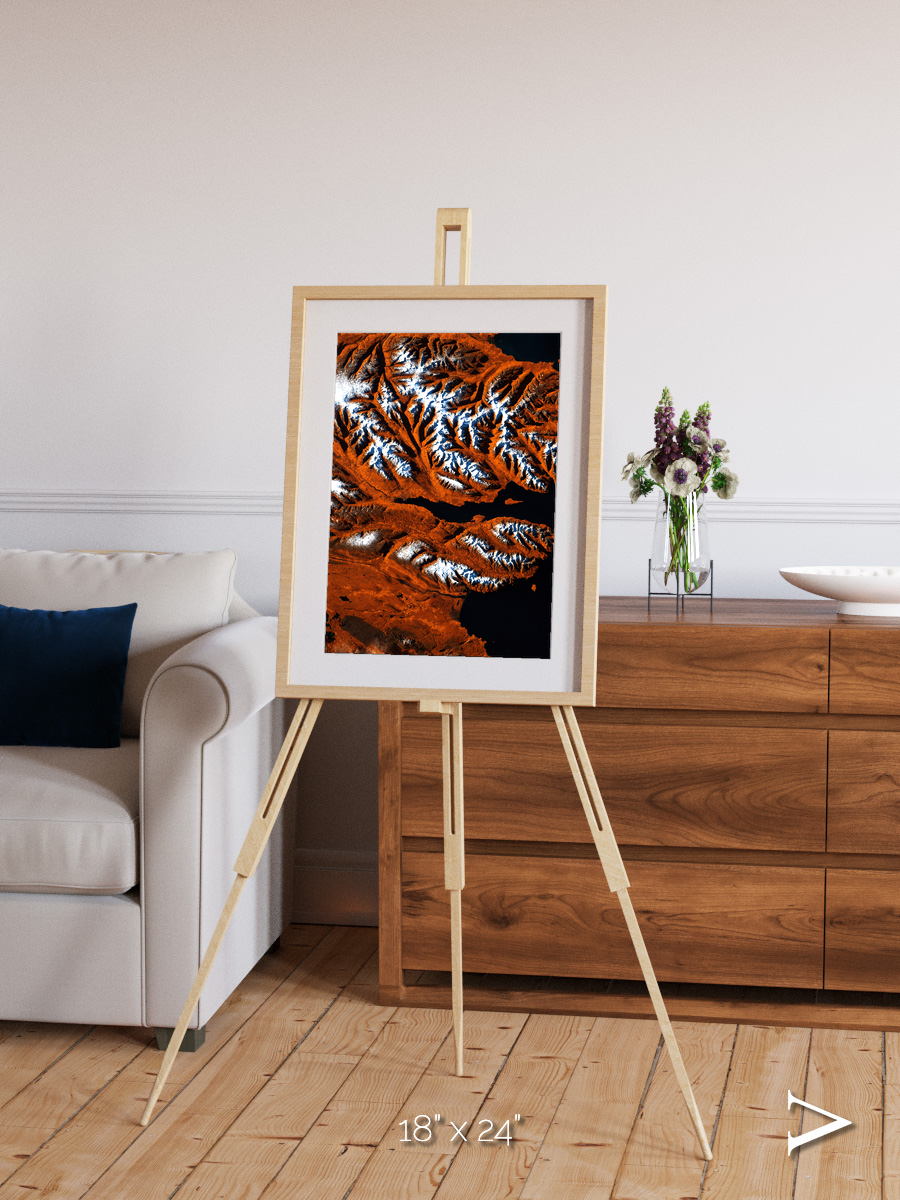 Striped Coast, Eyjafjörður Framed & Mounted Print