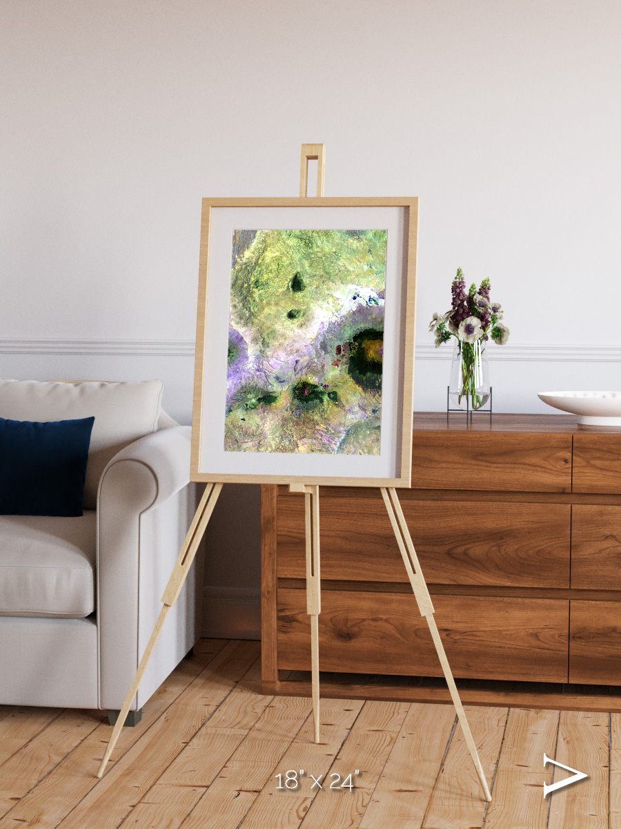 Folded Ridges, Kilimanjaro Framed & Mounted Print