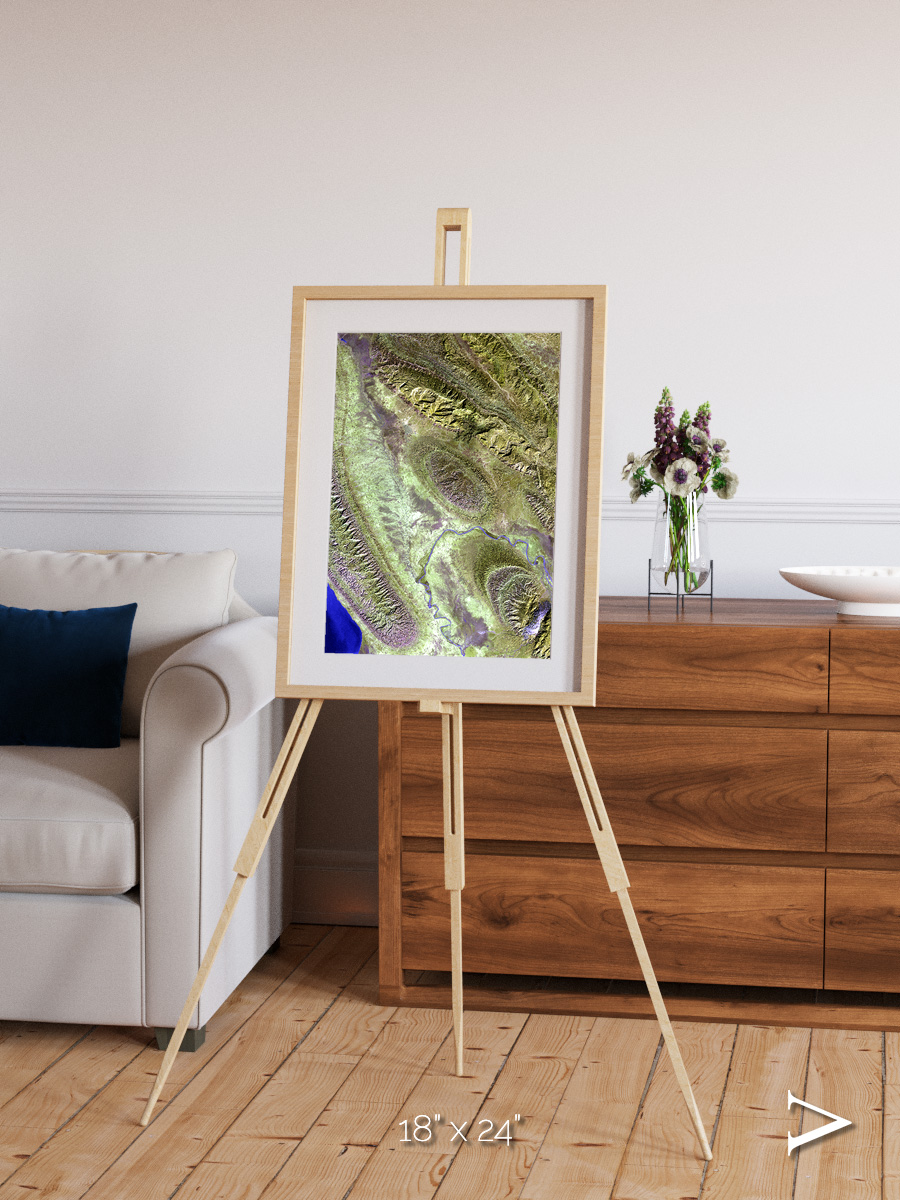 Channel Lines, Konari Iran Framed & Mounted Print