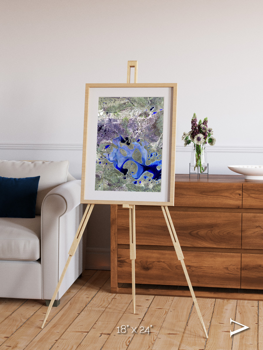 Lake Lines, Lake Carnegie Framed & Mounted Print