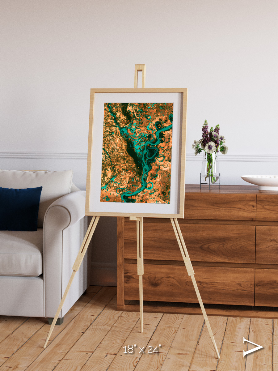 River’s Dance, Mississippi Framed & Mounted Print