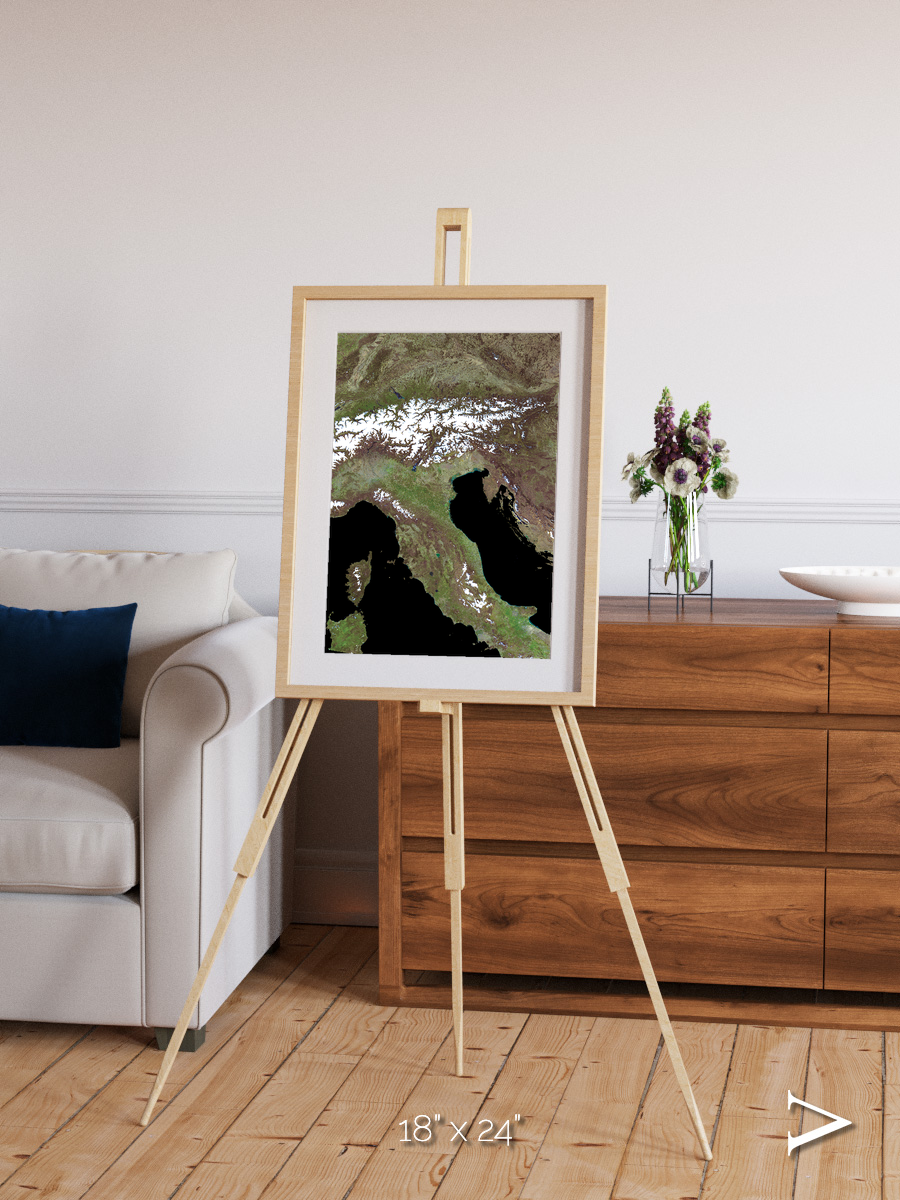 Tidal Patterns, Mediterranean Sea Framed & Mounted Print