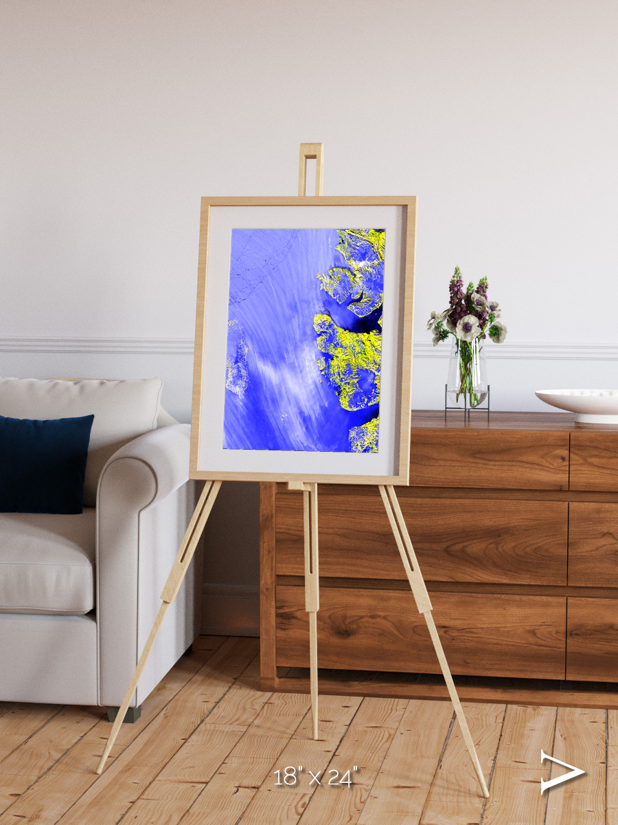 Islands in Snow, High Arctic Framed & Mounted Print