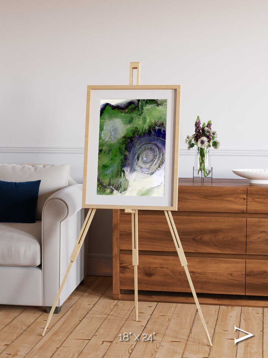 Dormant Giants, Richat Structure Framed & Mounted Print