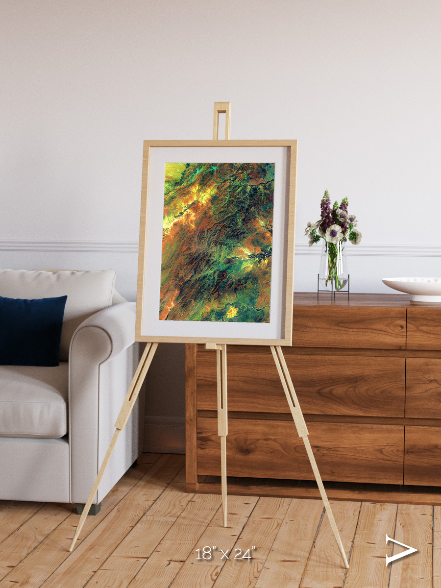 Irrigated Highlands, Eastern Afghanistan Framed & Mounted Print