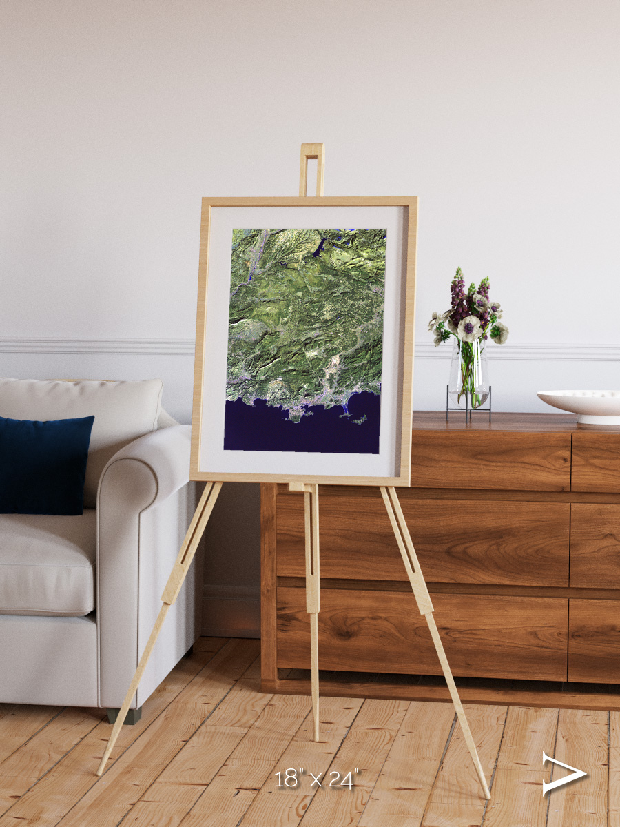 Bay and Shore, Southern Coast of France Framed & Mounted Print