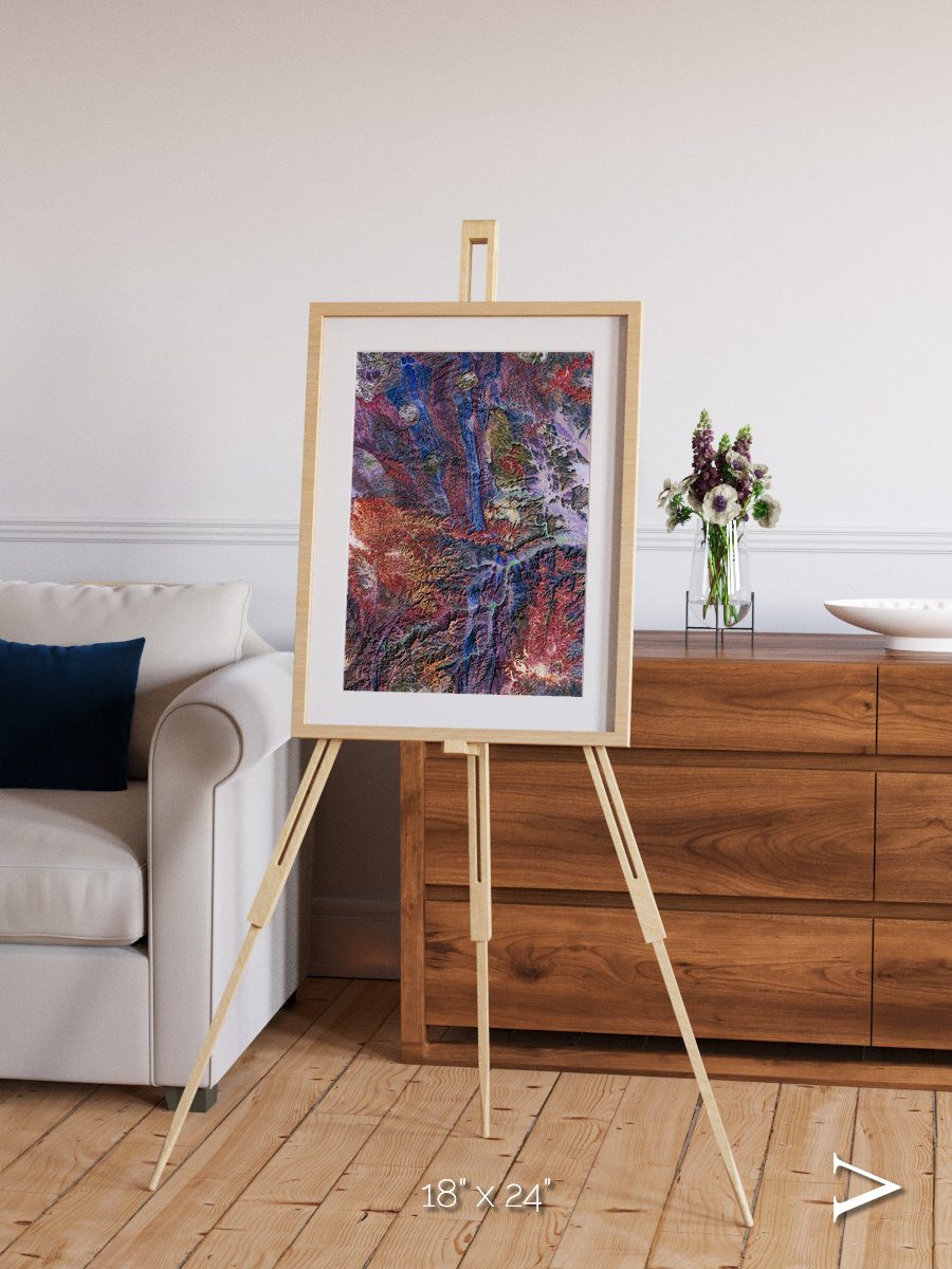 Geologic Tapestry, Asharah Fault Zone Framed & Mounted Print