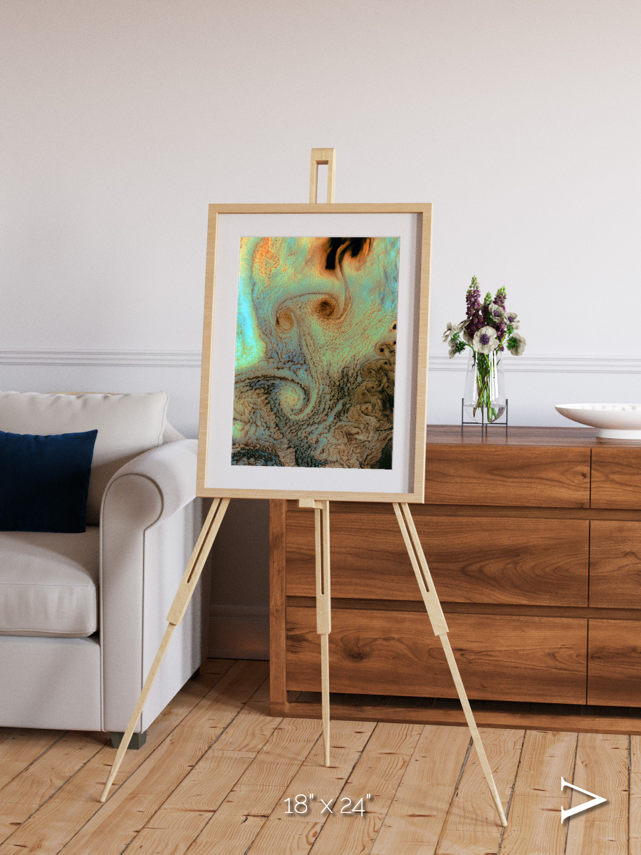 Atmospheric Patterns, Von Karman Vortices Framed & Mounted Print