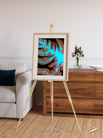 Frozen Currents, West Fjords Framed & Mounted Print