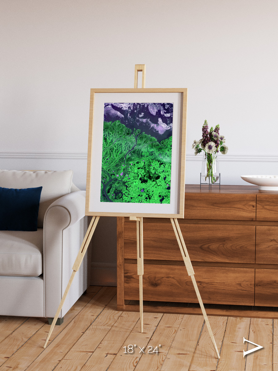 Polar Flow, Yukon Delta Framed & Mounted Print