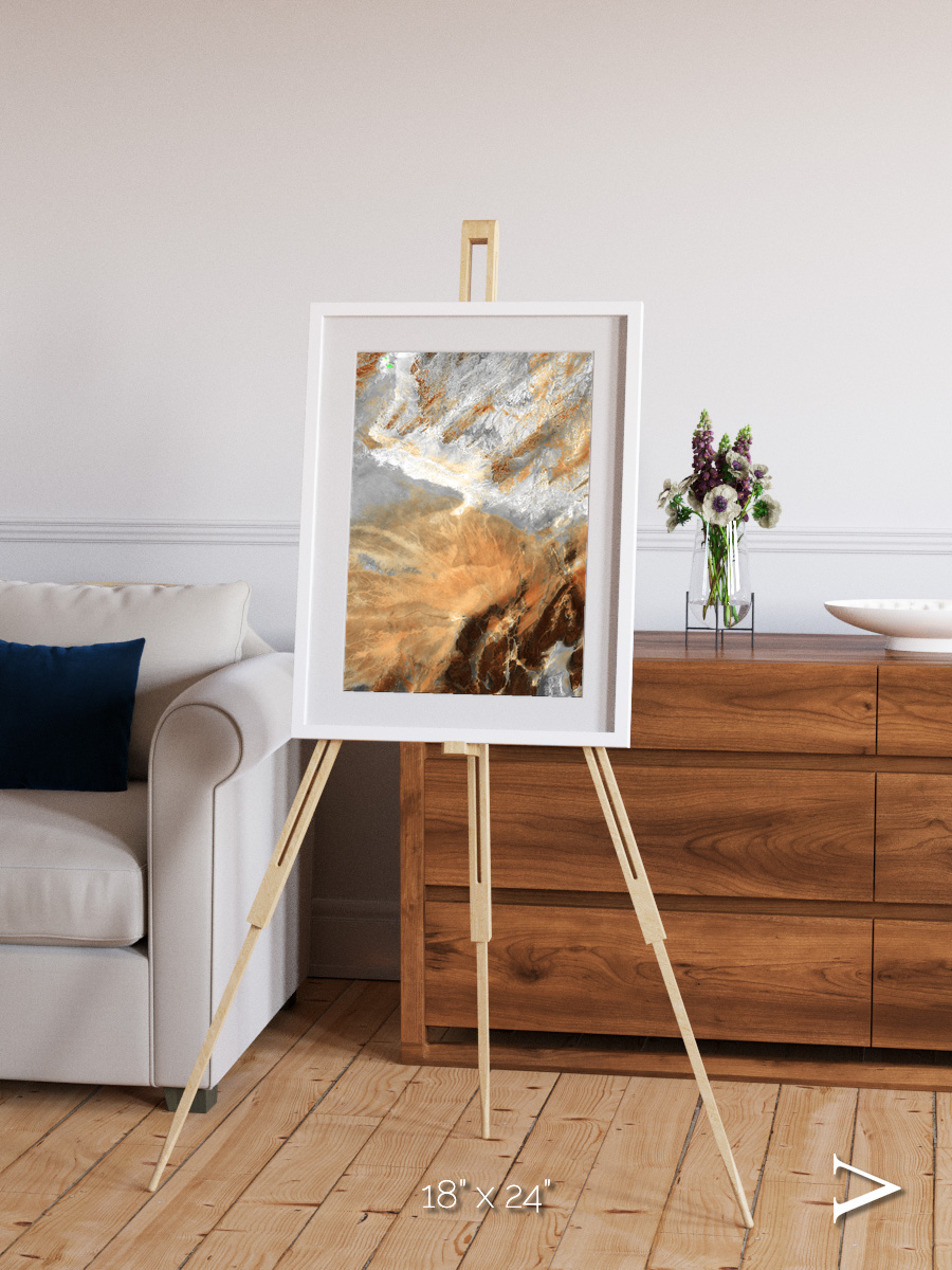 Etched Sands, Algerian Sahara Framed & Mounted Print