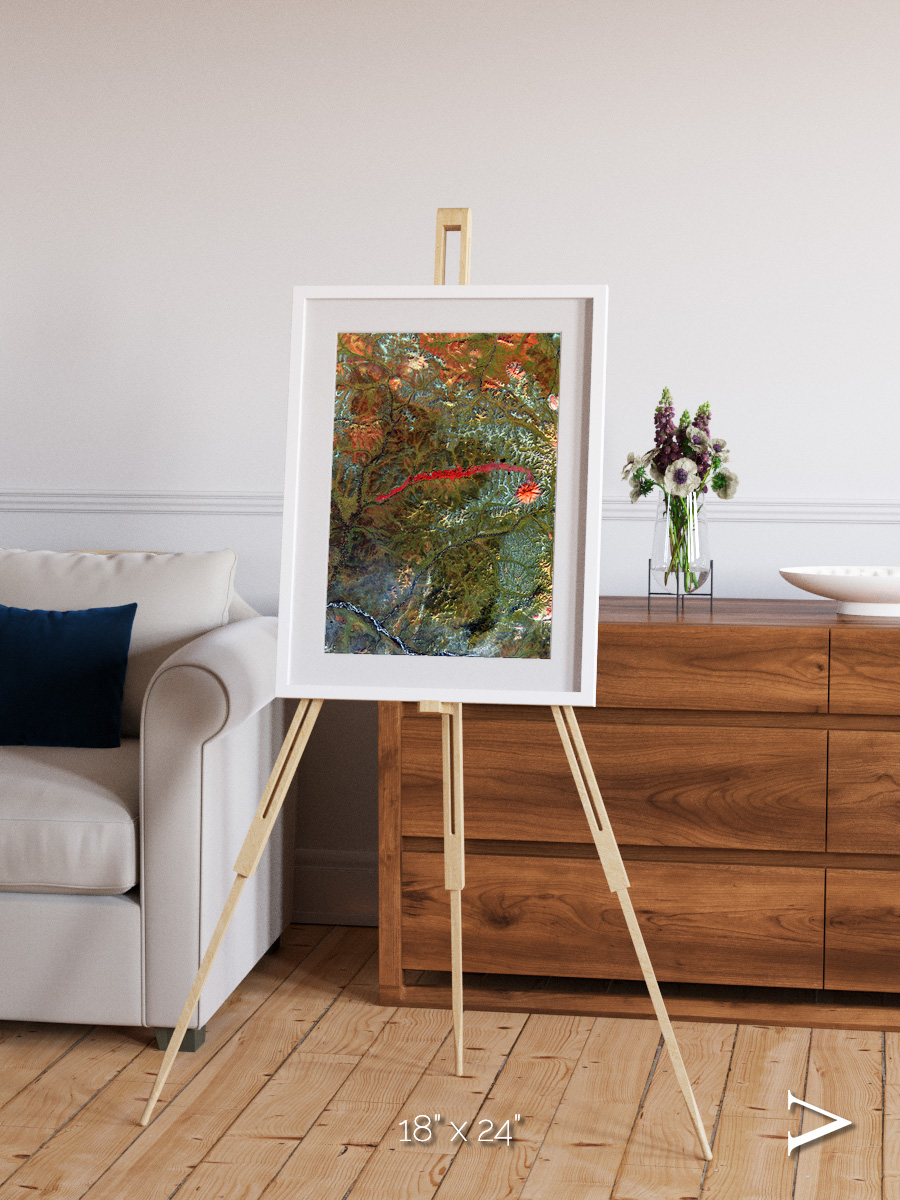 Ash and Stone, Anyuyskiy Volcano Framed & Mounted Print