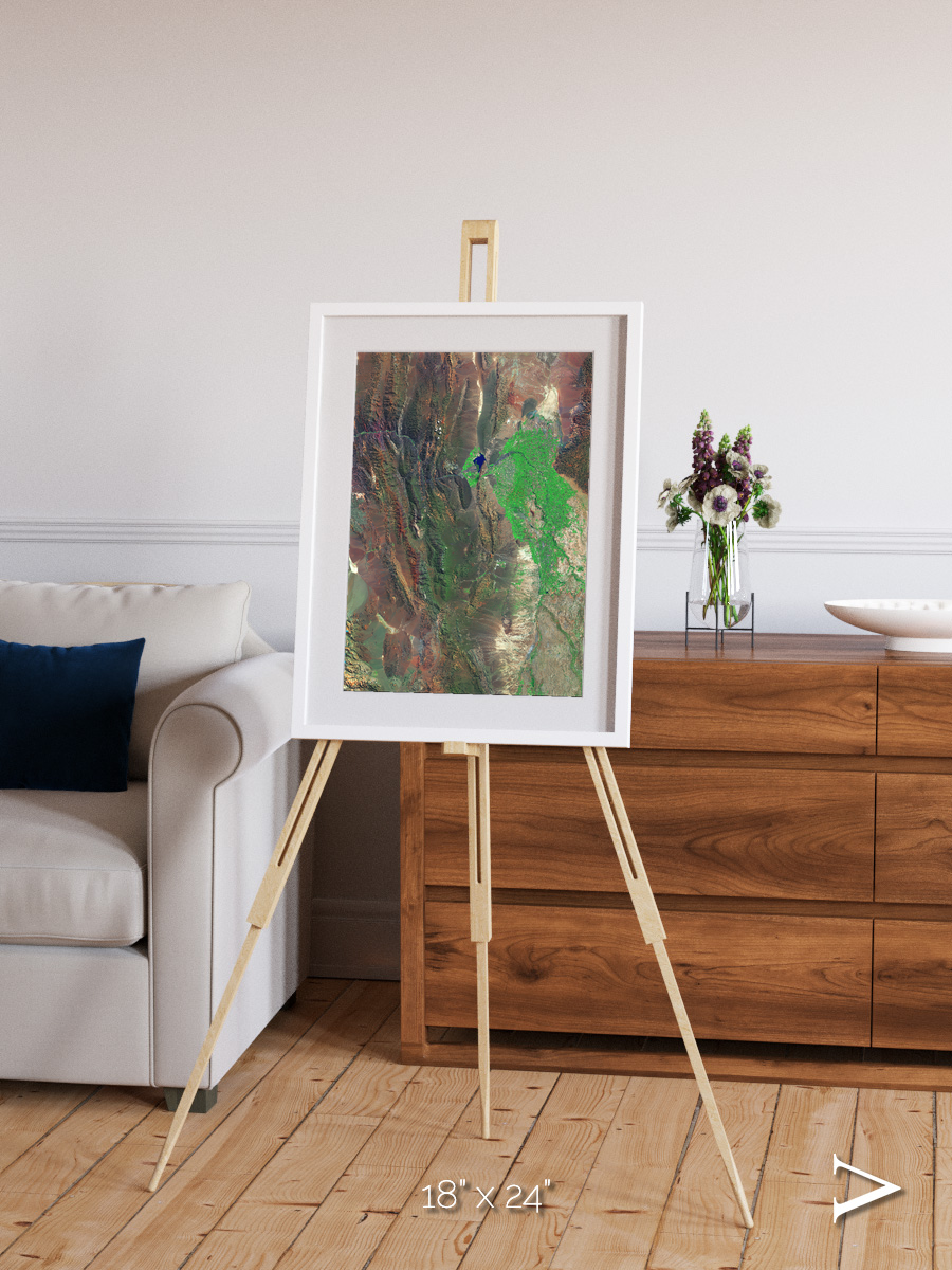 Channel Lines, Barreal Blanco Framed & Mounted Print