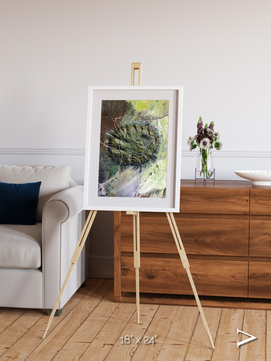 Windwritten Dunes, Brandberg Massif Framed & Mounted Print
