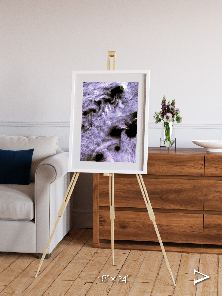 Vortices over Broutona, Kuril Islands Framed & Mounted Print