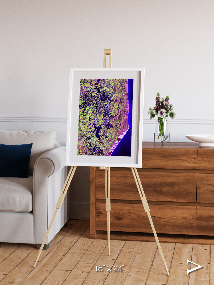 Wetland Mosaic, Cabo San Antonio Framed & Mounted Print