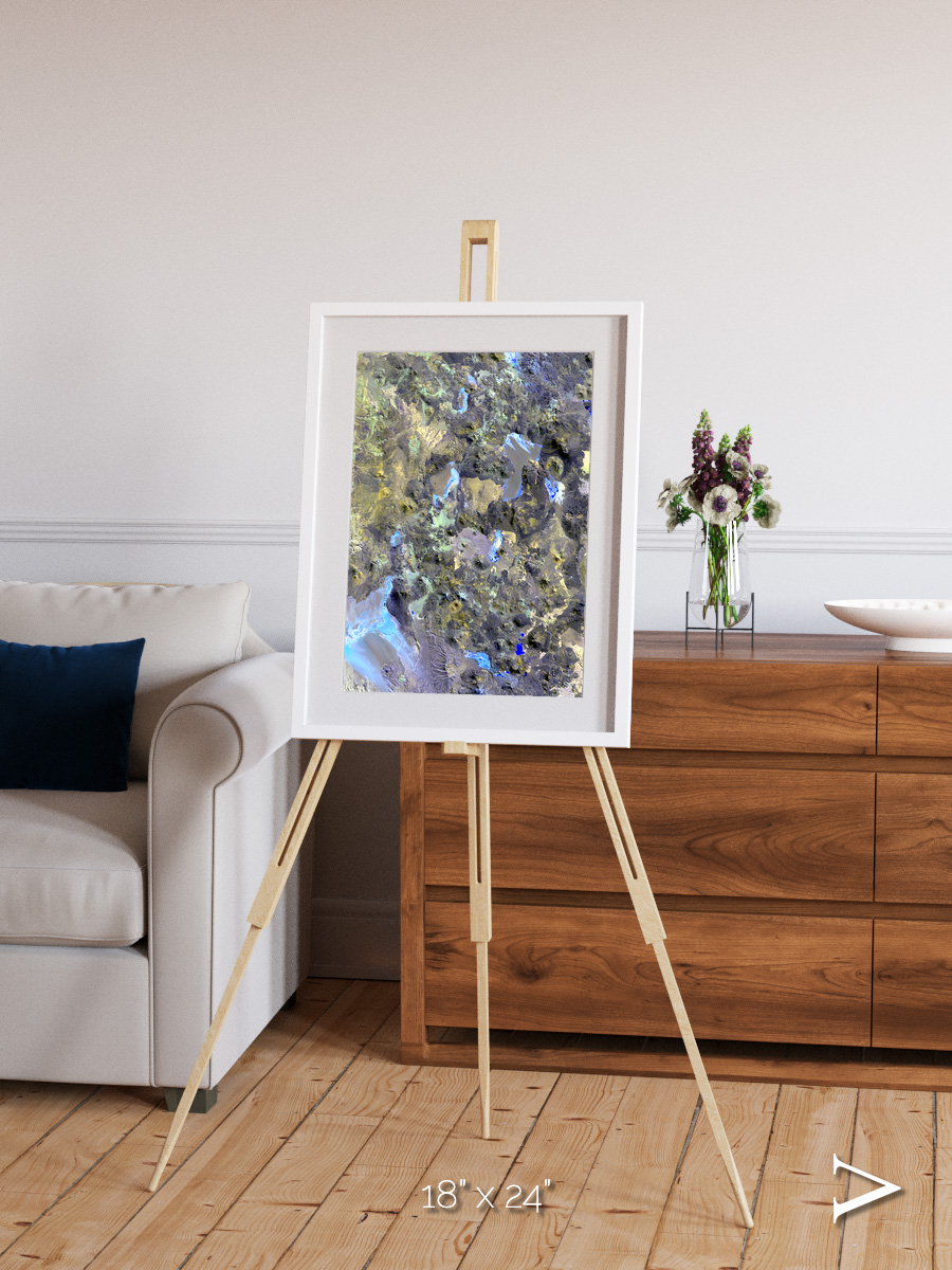 Lava Lines, Chilean Volcanoes Framed & Mounted Print