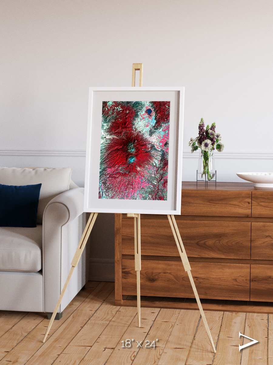 Lava Lines, Colima Volcano Framed & Mounted Print