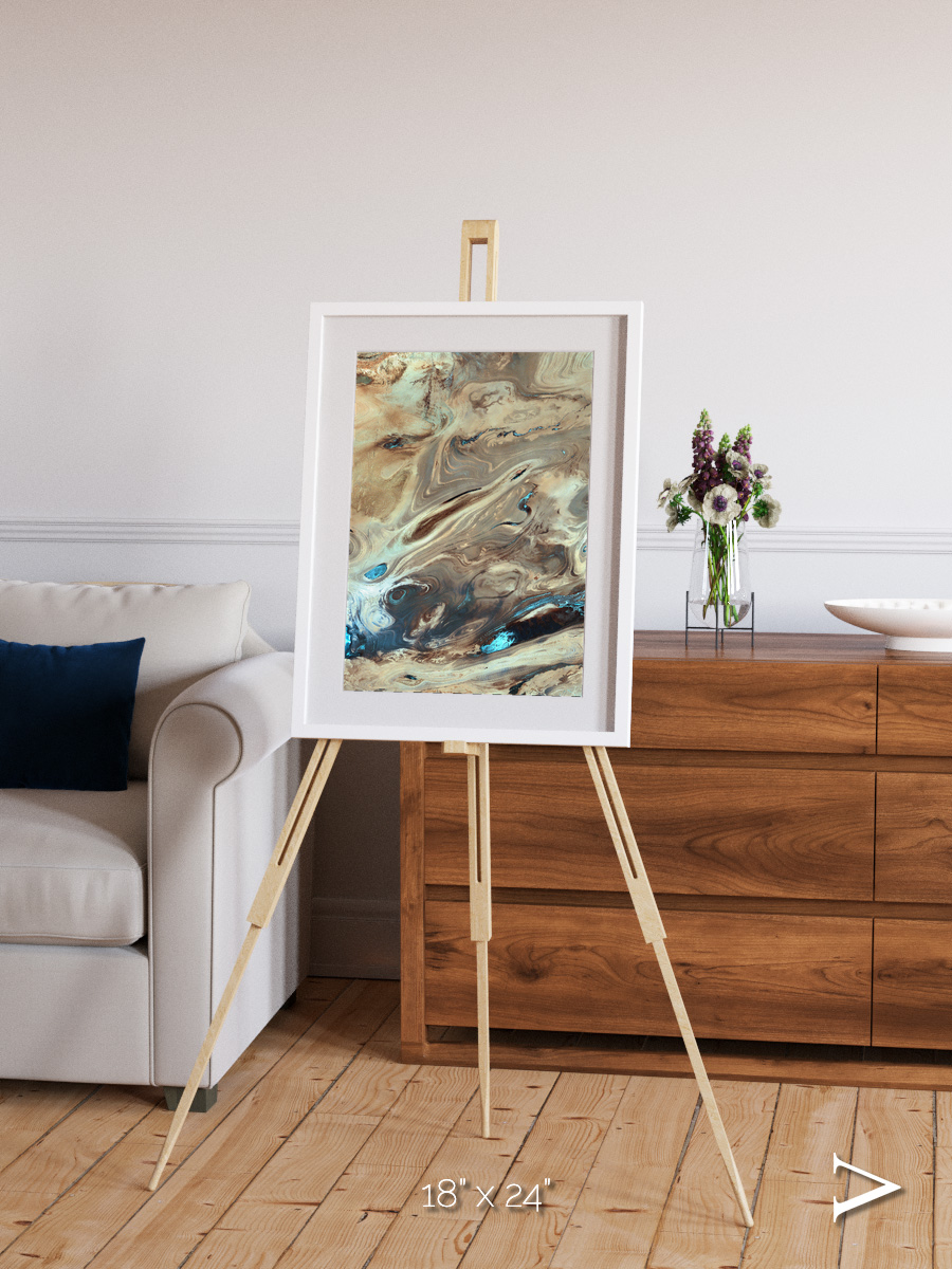 Saline Patterns, Dasht-e Kevir Framed & Mounted Print