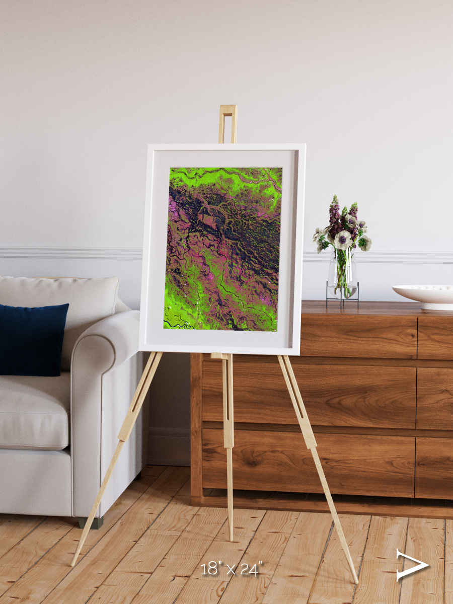 Channel Lines, Demini River Framed & Mounted Print