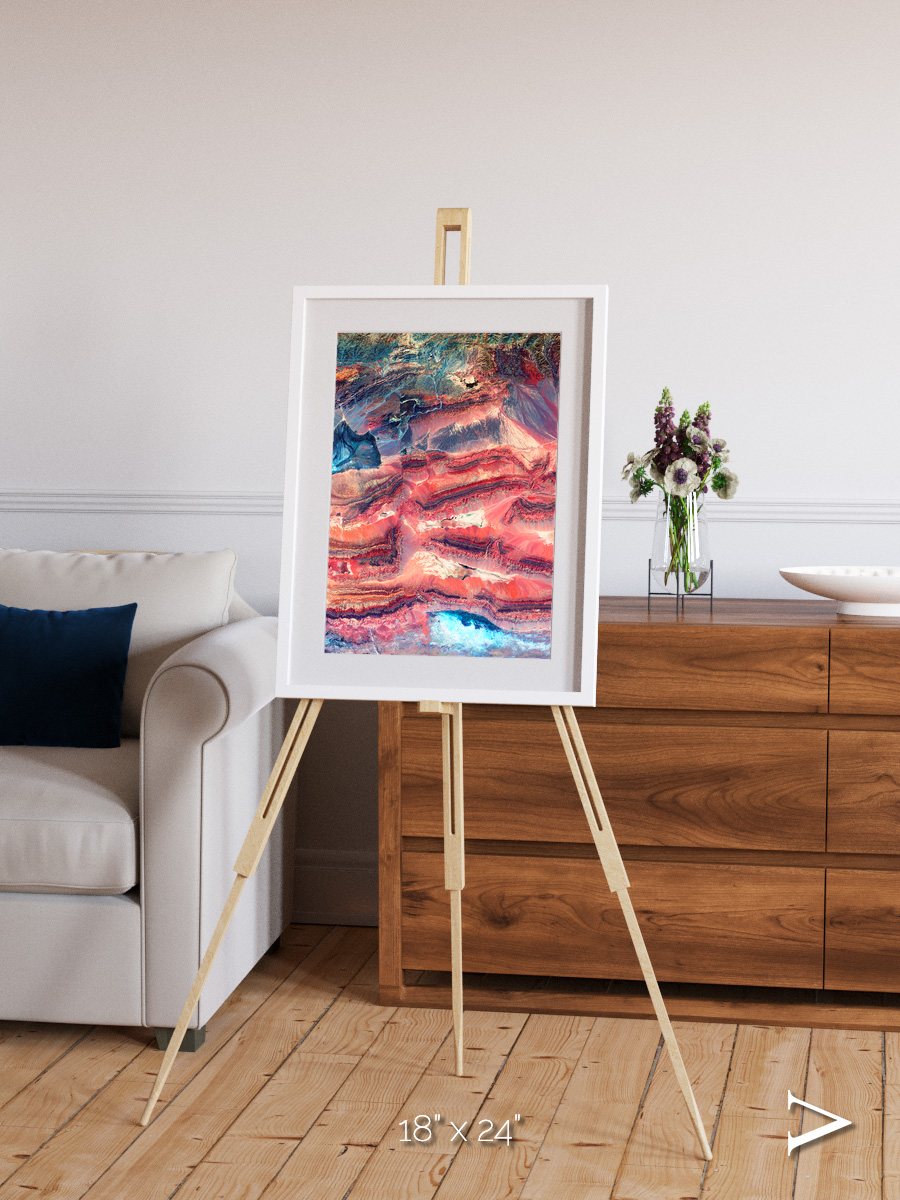 Fractured Earth, Western China Framed & Mounted Print