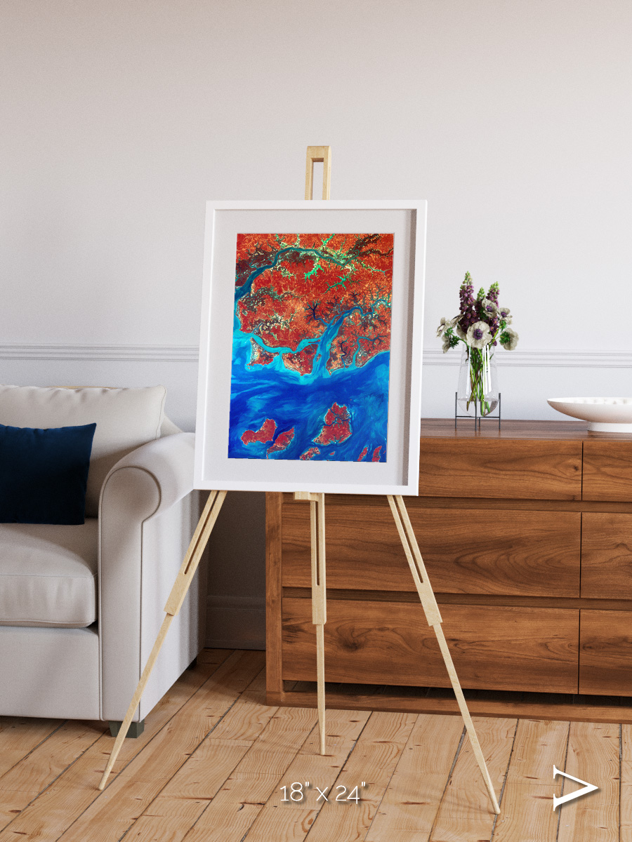 River and Plain, Guinea-Bissau Framed & Mounted Print