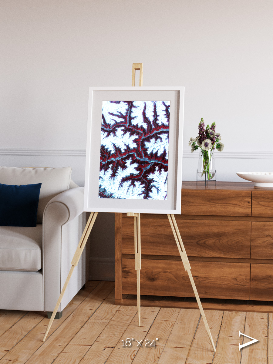 Ribbon River, Himalayas Framed & Mounted Print