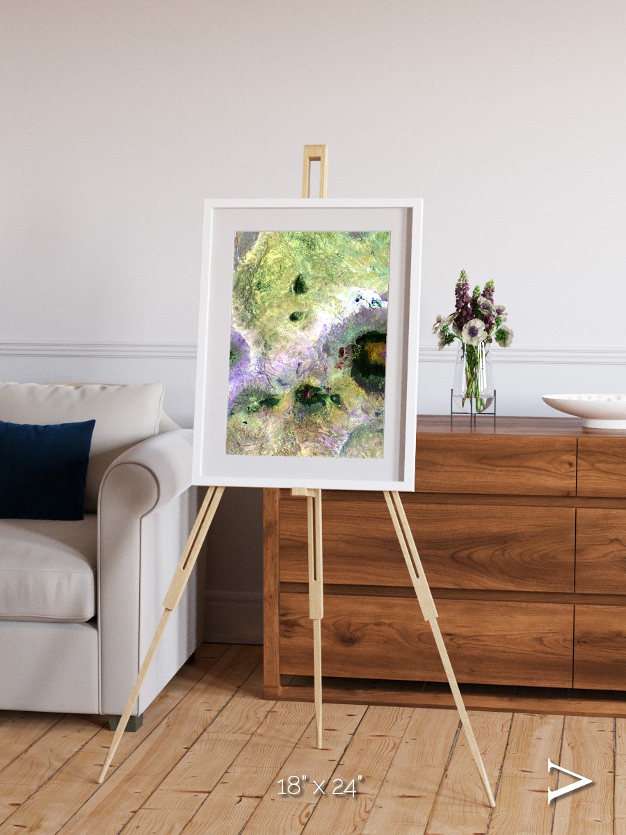 Folded Ridges, Kilimanjaro Framed & Mounted Print