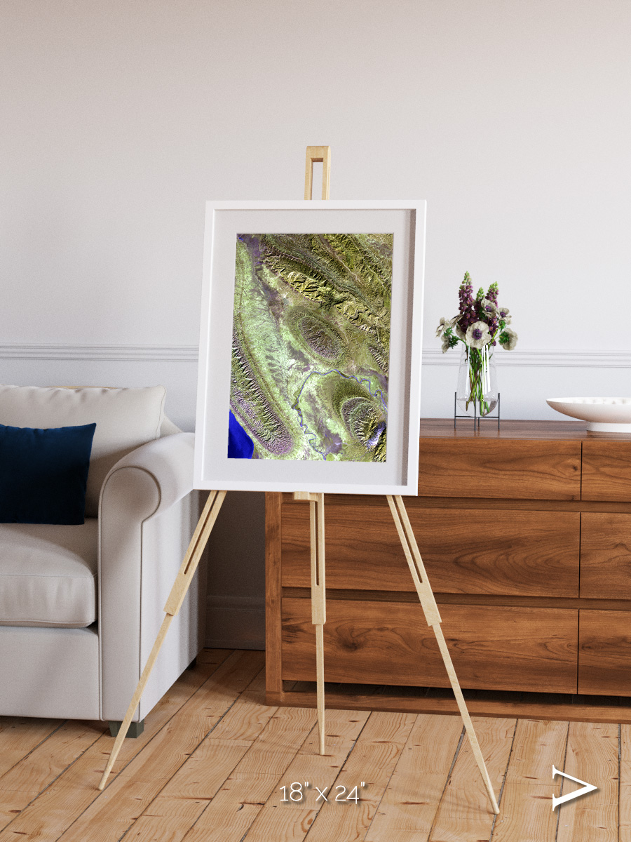 Channel Lines, Konari Iran Framed & Mounted Print