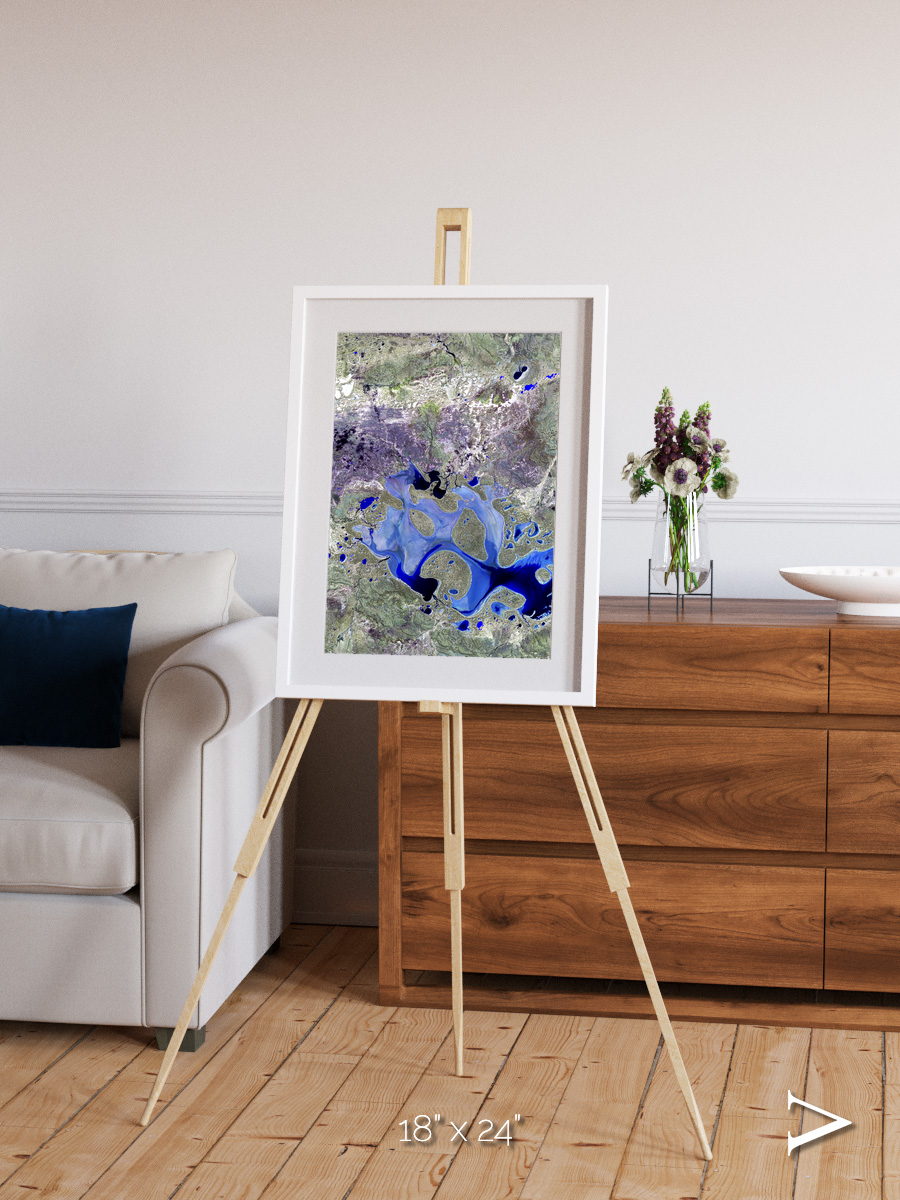 Lake Lines, Lake Carnegie Framed & Mounted Print