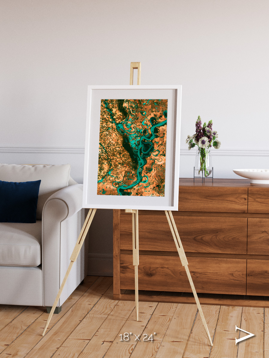 River’s Dance, Mississippi Framed & Mounted Print
