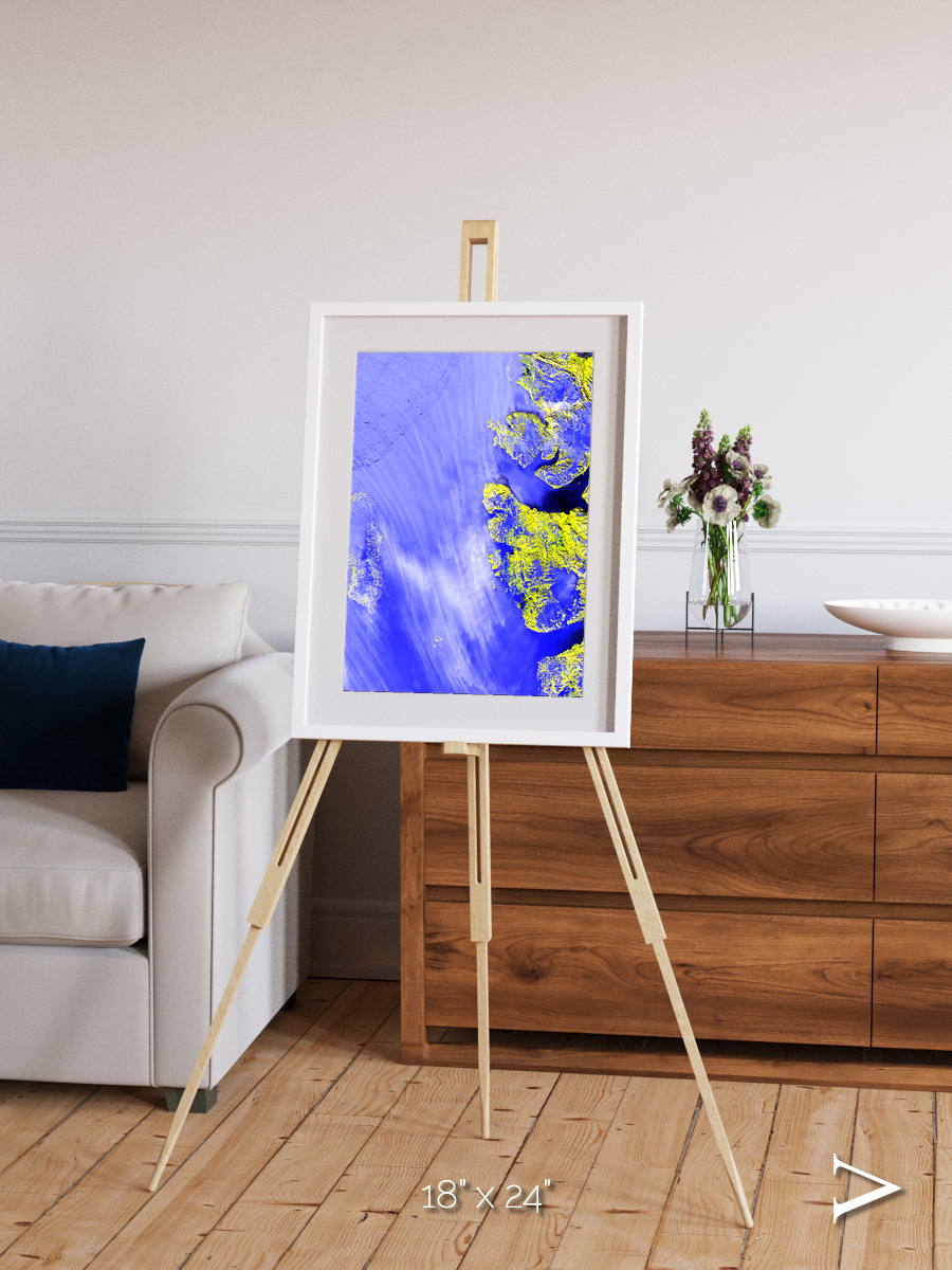 Islands in Snow, High Arctic Framed & Mounted Print