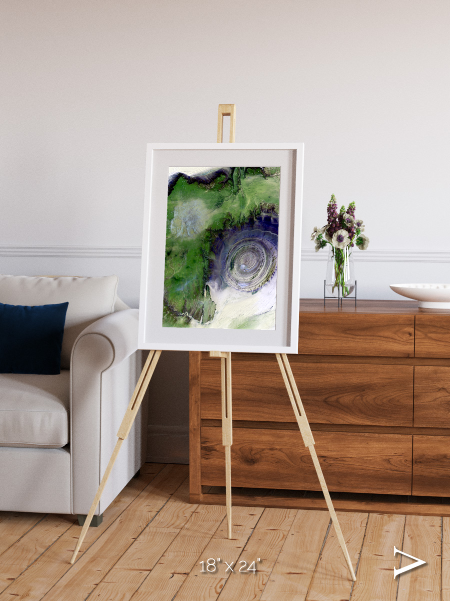 Dormant Giants, Richat Structure Framed & Mounted Print