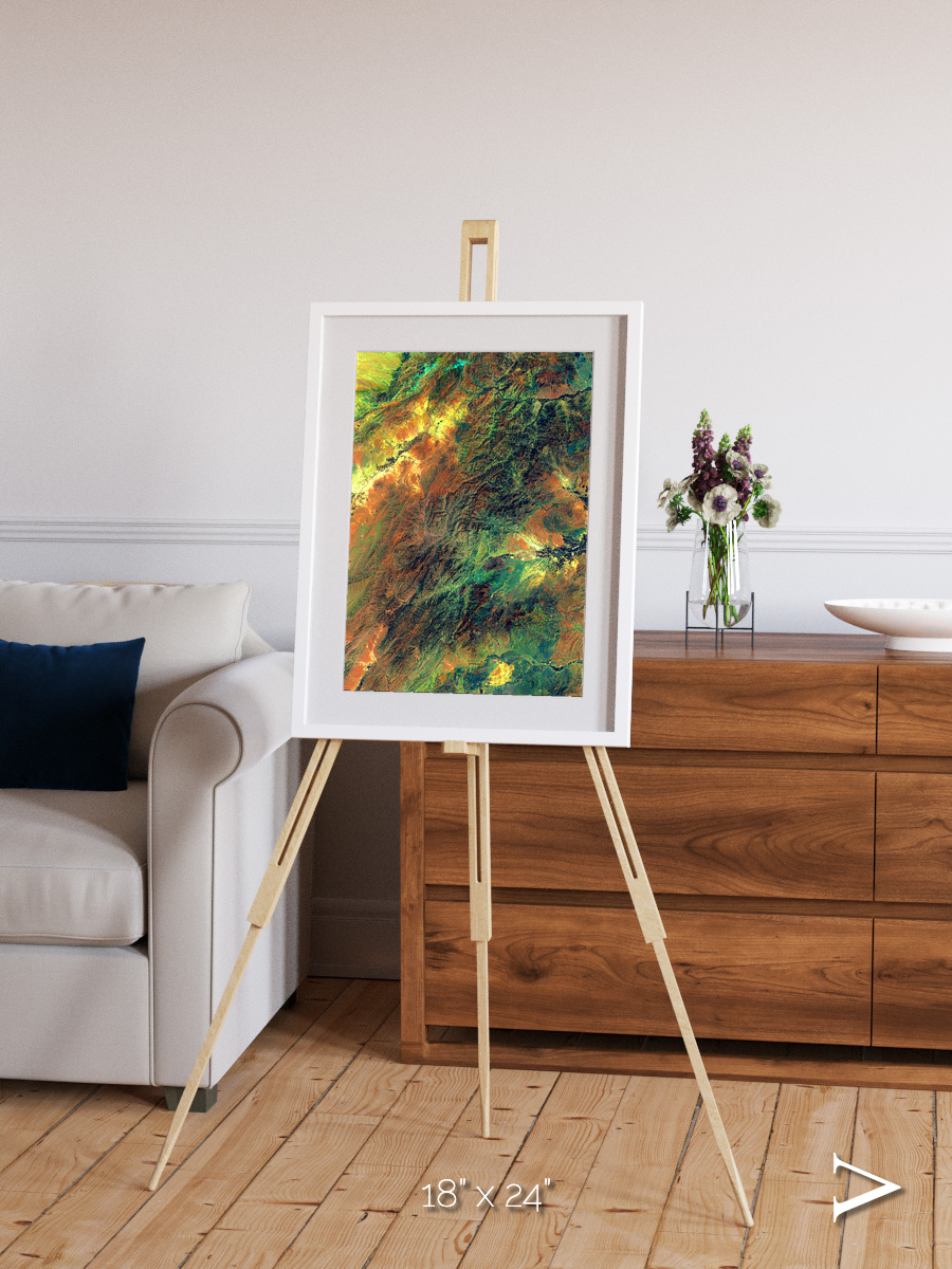 Irrigated Highlands, Eastern Afghanistan Framed & Mounted Print