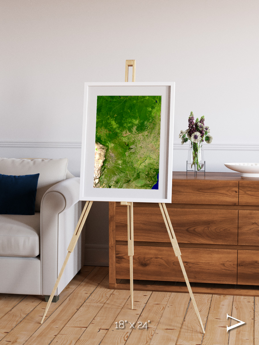 Ribbon River, South America Framed & Mounted Print