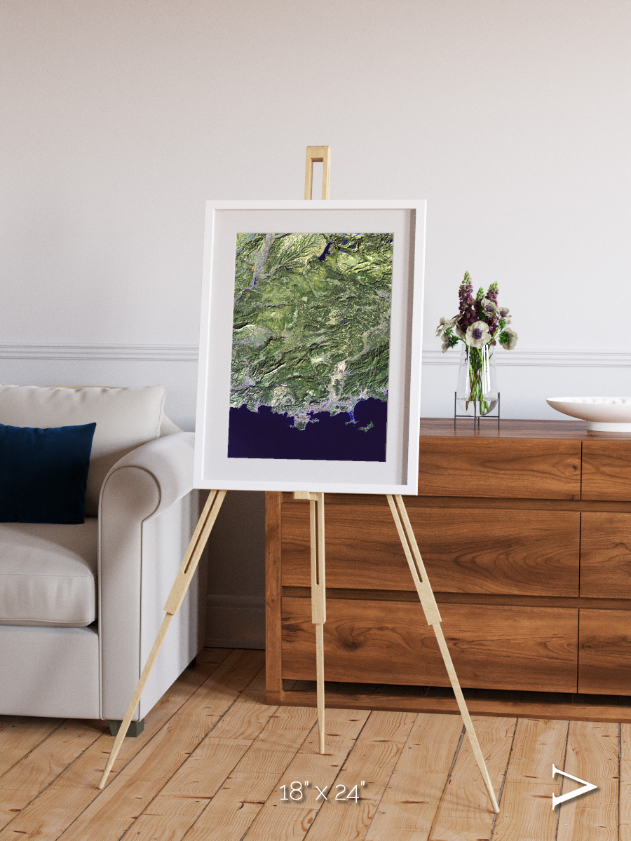 Bay and Shore, Southern Coast of France Framed & Mounted Print