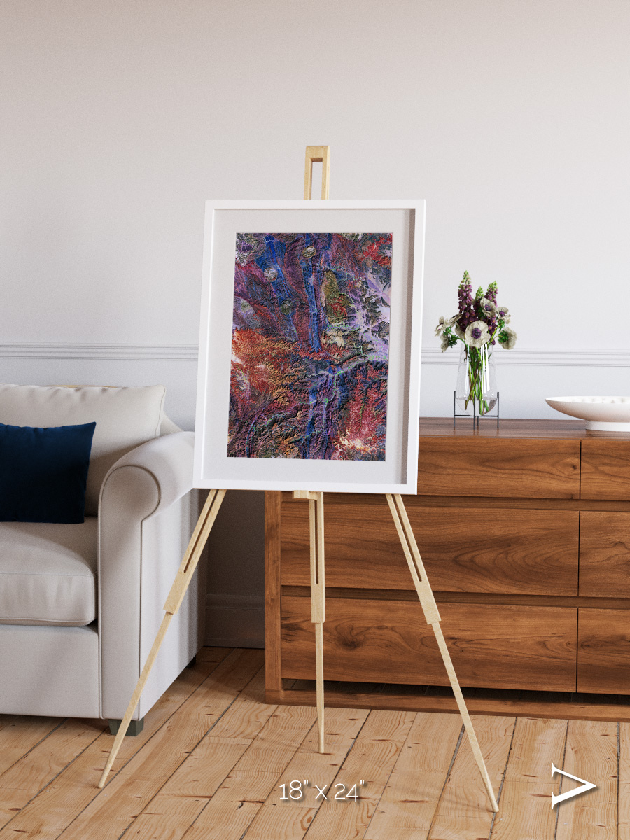 Geologic Tapestry, Asharah Fault Zone Framed & Mounted Print