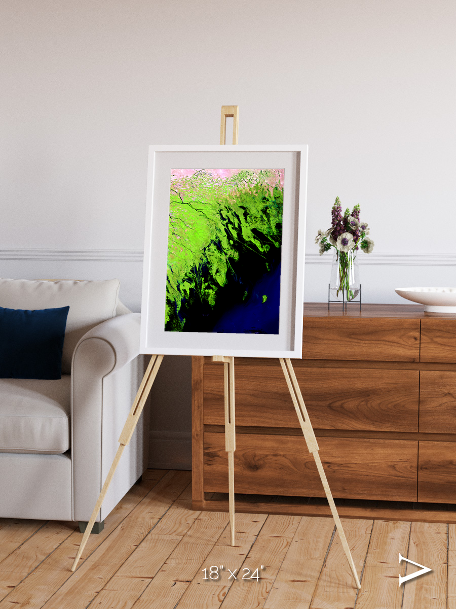 Delta Mosaic, Volga River Delta Framed & Mounted Print