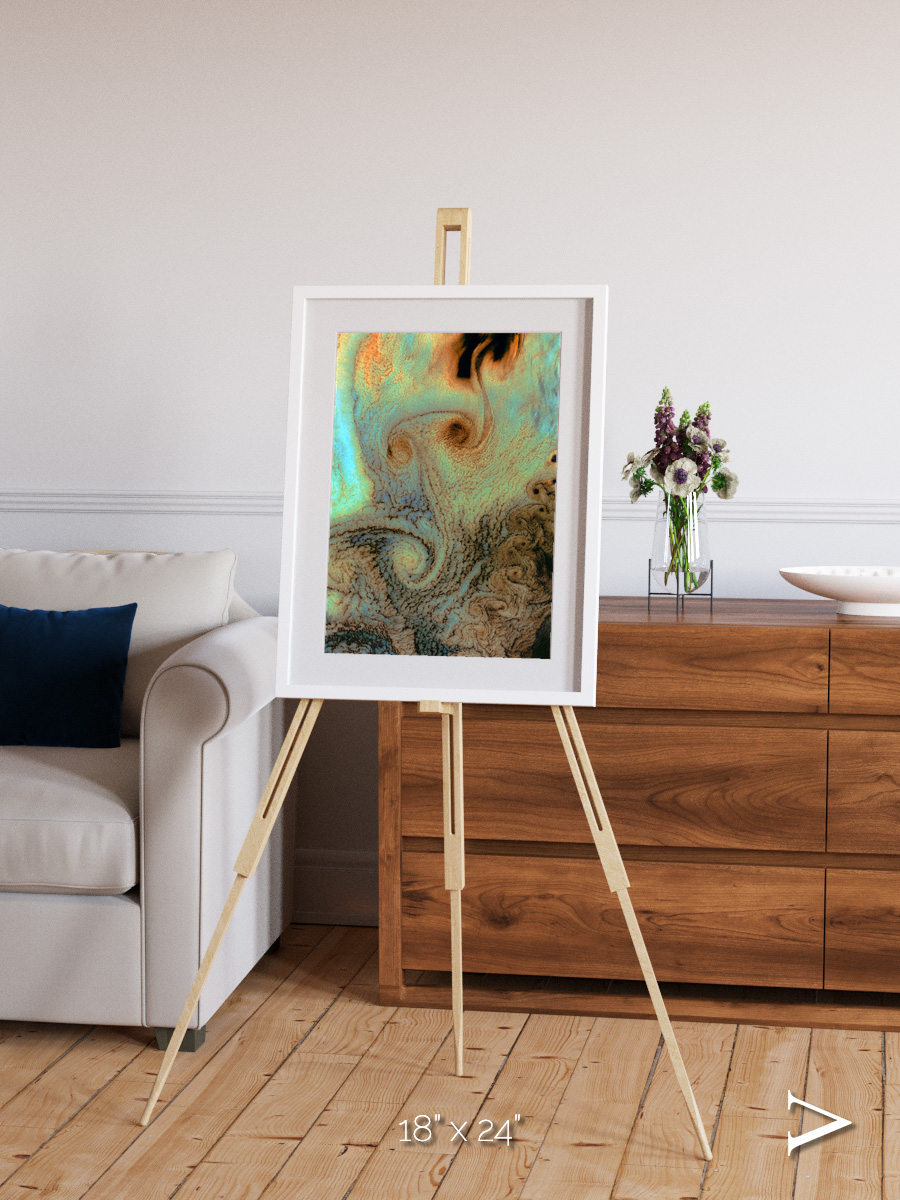 Atmospheric Patterns, Von Karman Vortices Framed & Mounted Print