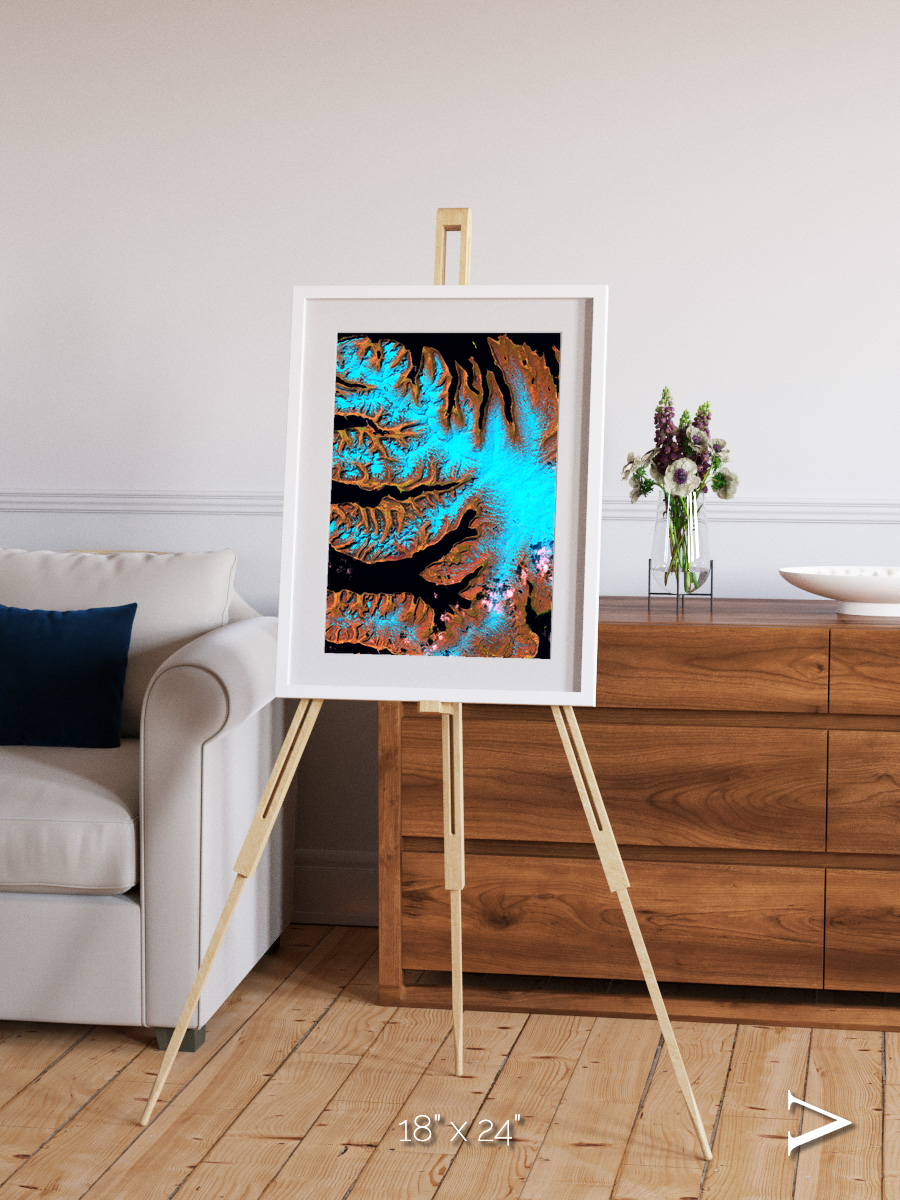 Frozen Currents, West Fjords Framed & Mounted Print