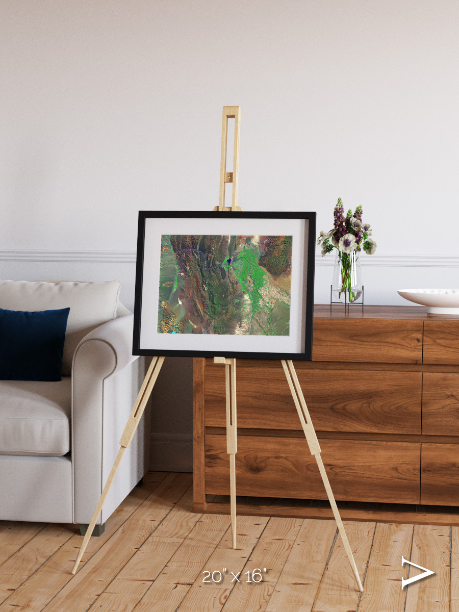 Channel Lines, Barreal Blanco Framed & Mounted Print