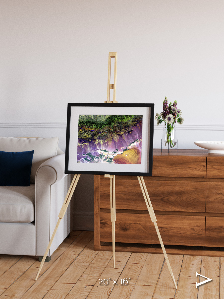 Saline Patterns, Bogda Mountains Framed & Mounted Print