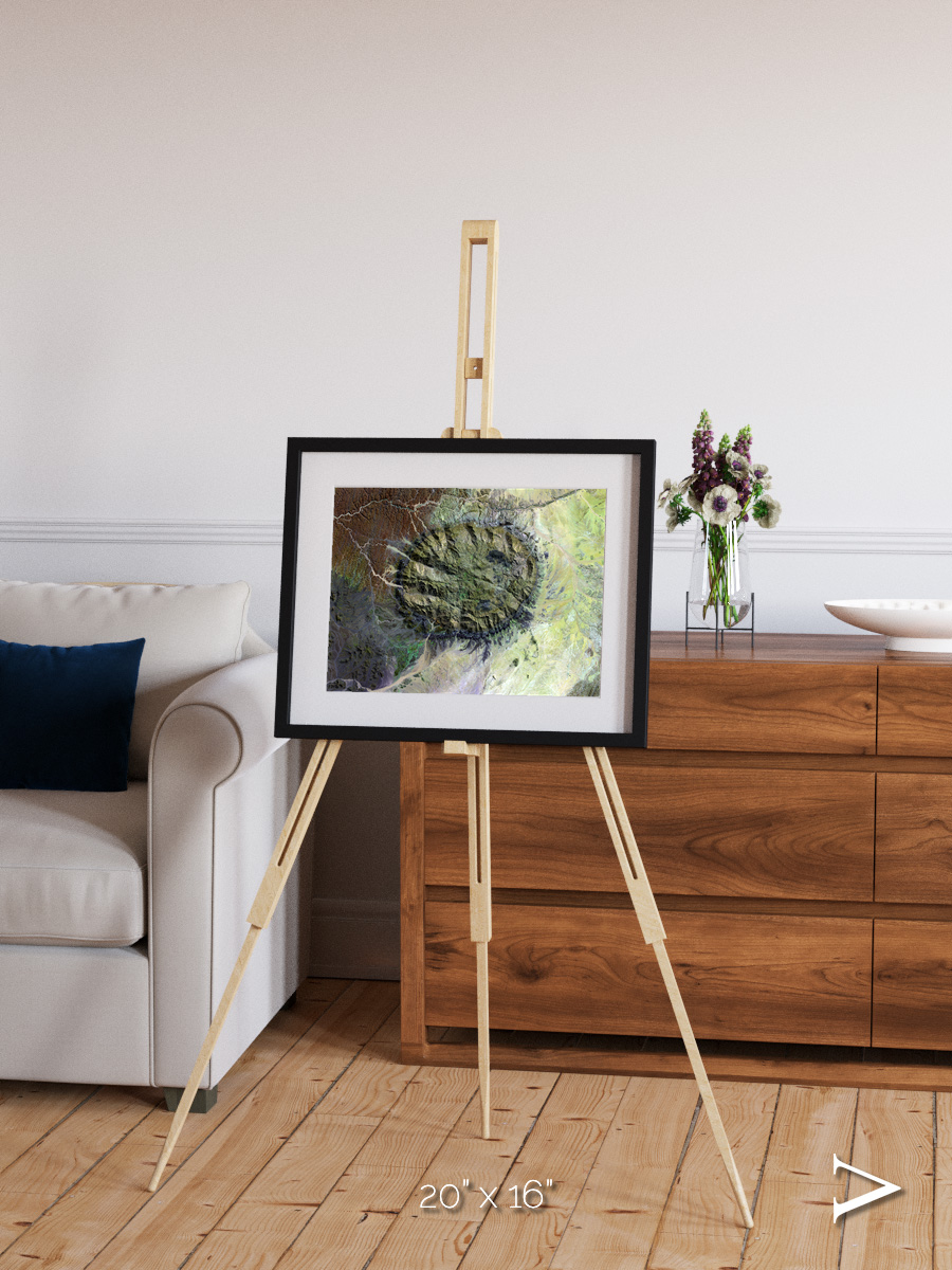 Windwritten Dunes, Brandberg Massif Framed & Mounted Print