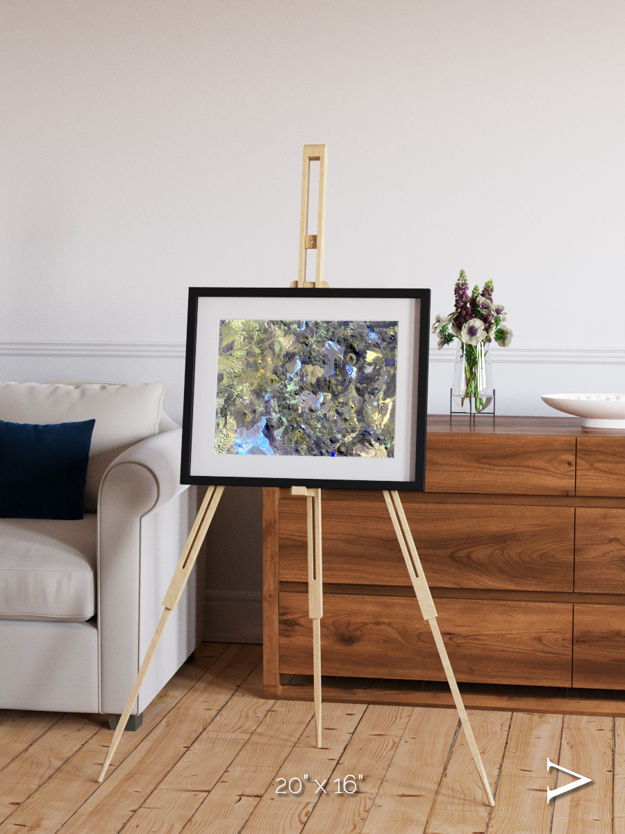 Lava Lines, Chilean Volcanoes Framed & Mounted Print