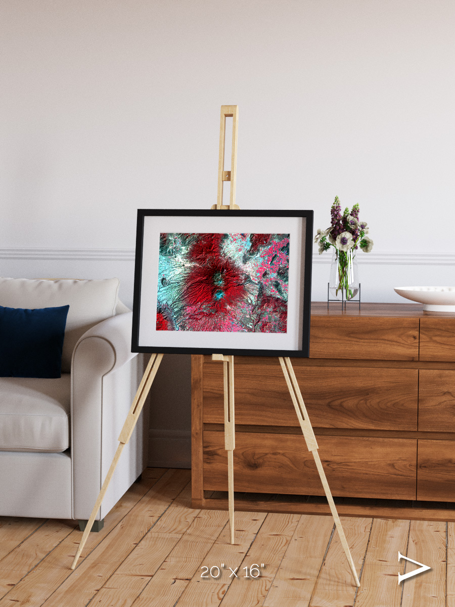 Lava Lines, Colima Volcano Framed & Mounted Print