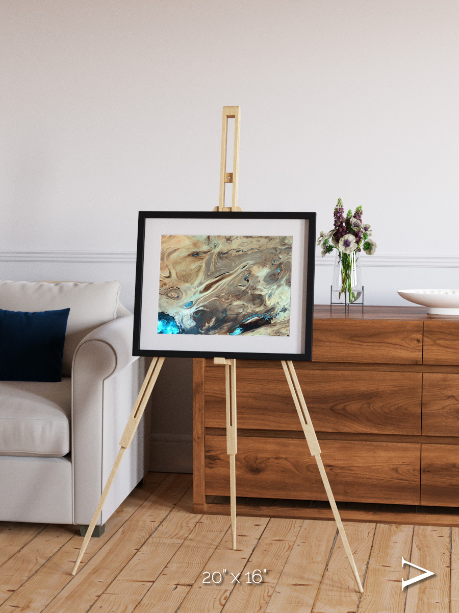 Saline Patterns, Dasht-e Kevir Framed & Mounted Print
