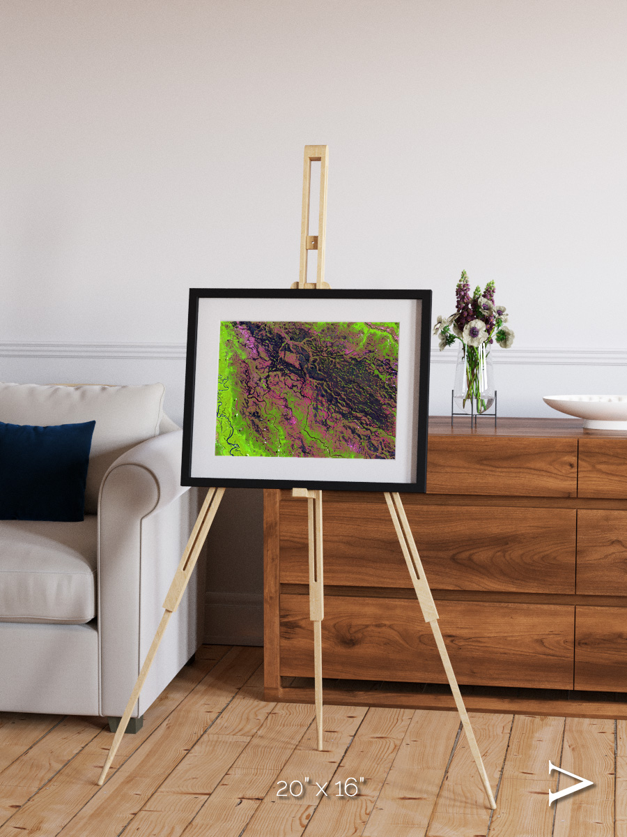 Channel Lines, Demini River Framed & Mounted Print