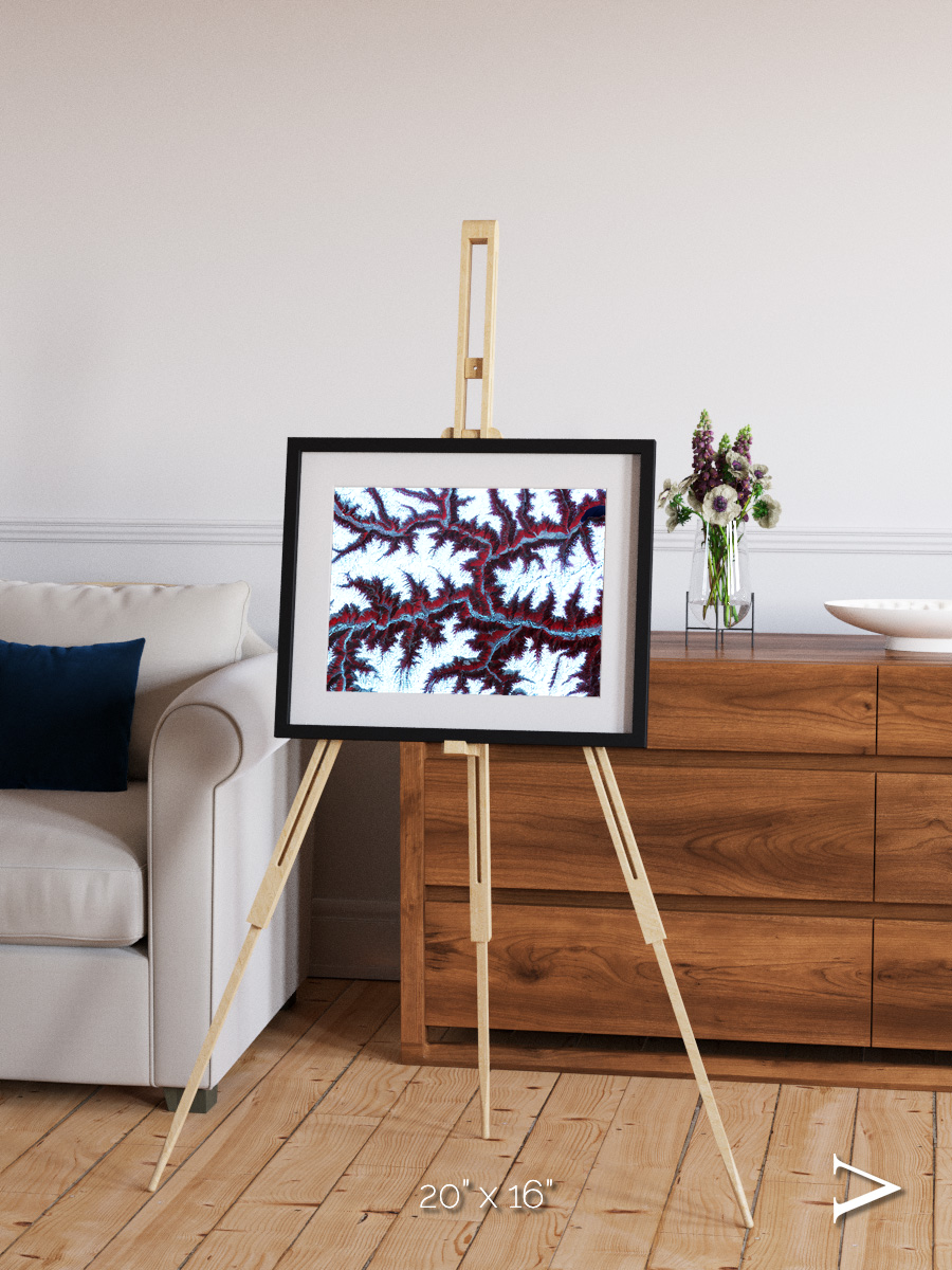 Ribbon River, Himalayas Framed & Mounted Print