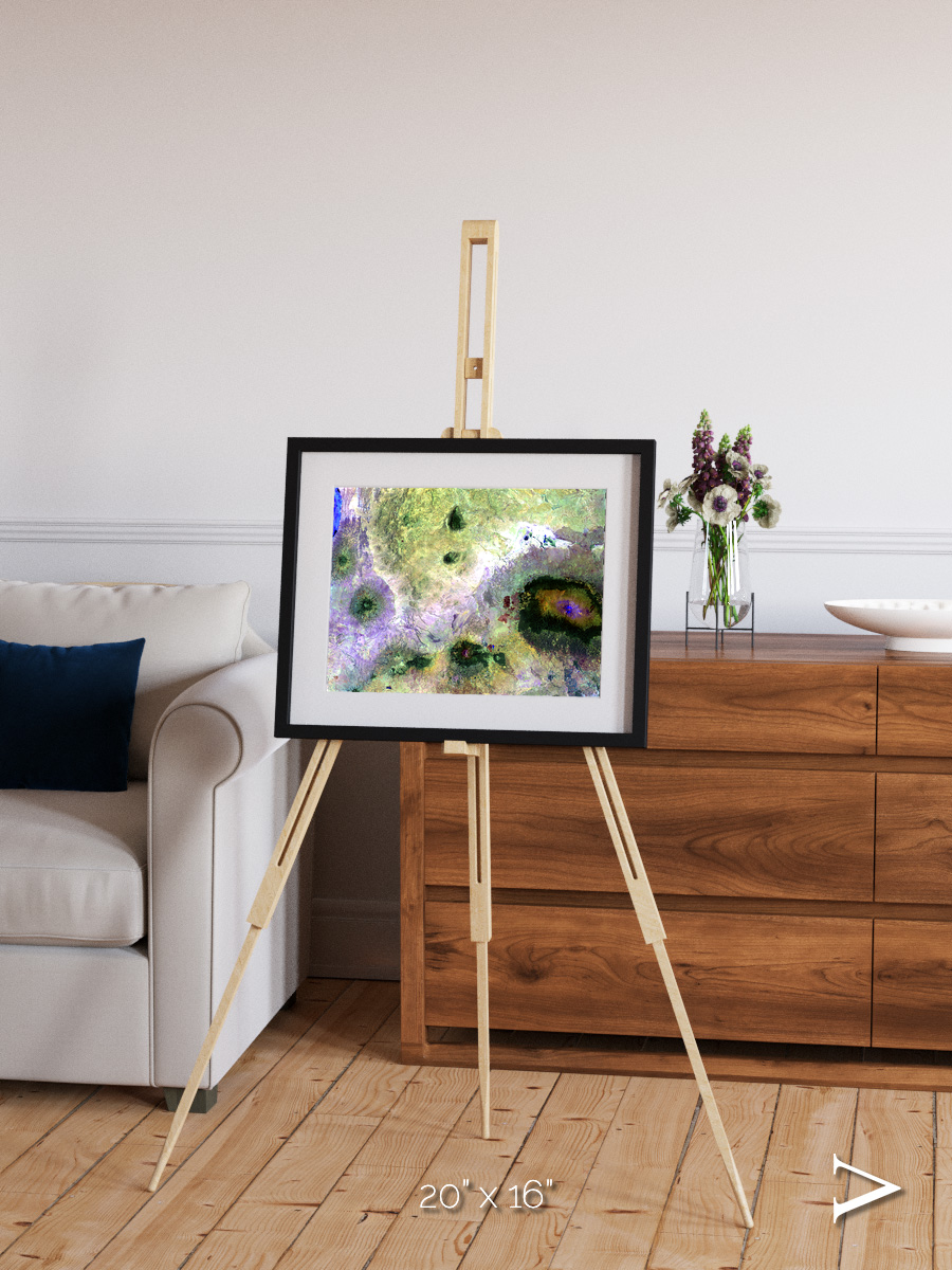 Folded Ridges, Kilimanjaro Framed & Mounted Print